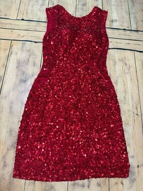 SCALA Red Sequin Cocktail Dress